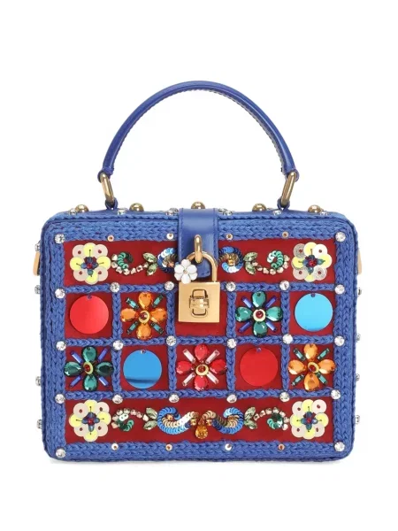 Hímzett kézitáska Dolce & Gabbana kék