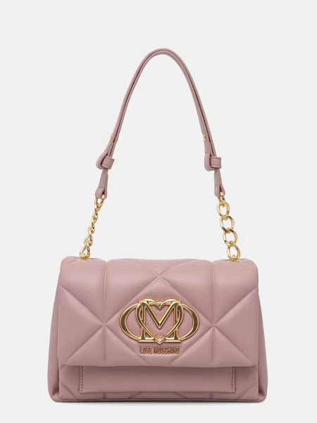 Love Moschino listonoszka z imitacji skóry różowa