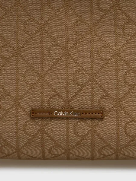 Жакардовий рюкзак Calvin Klein з принтом бежевий