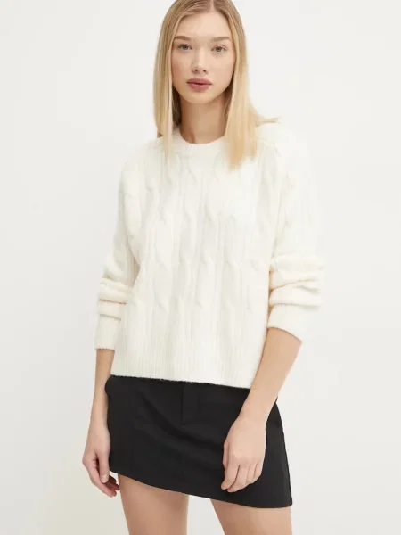 Pulover s primesjo volne Abercrombie & Fitch bež