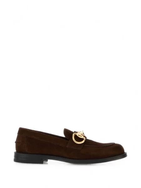 Pantofi loafer Gucci din piele de căprioară maro