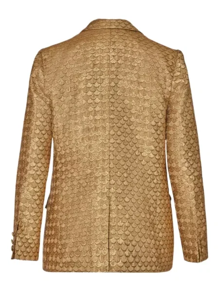 Marynarka Johanna Ortiz żakardowa dwurzędowa złota