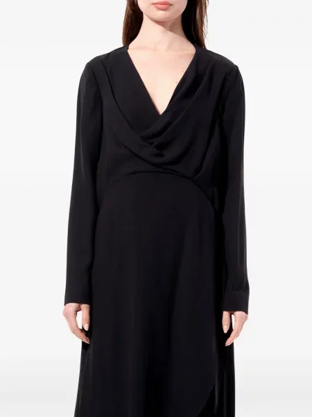 Lung rochie Balenciaga drapată negru