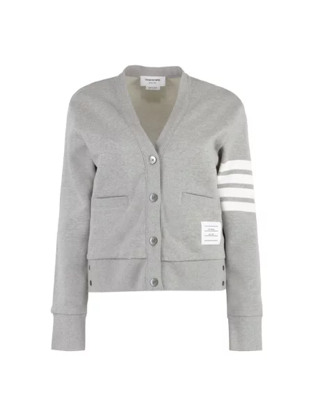 Kardigan Thom Browne z dekoltem w serek szary