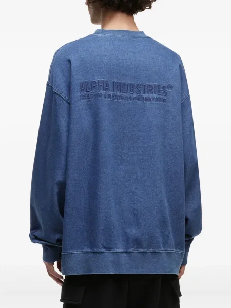 Суитчър Alpha Industries бродиран с кръгло деколте с тигров принт синьо