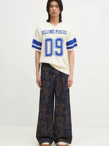 Футболка Filling Pieces Knit Jersey American Football з принтом бежевий