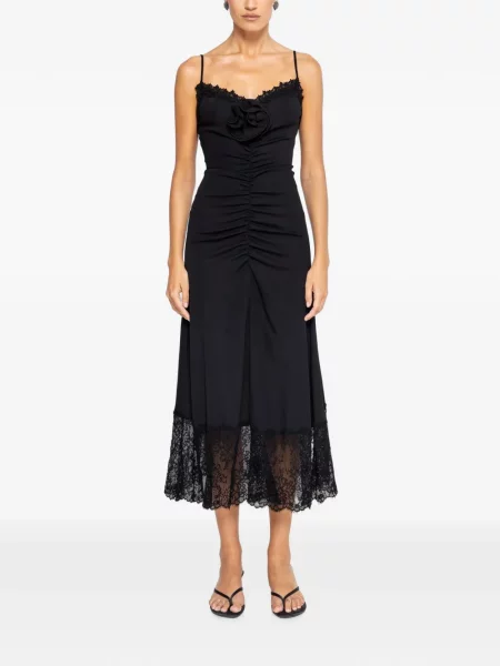 Rochie midi Nissa din dantelă negru