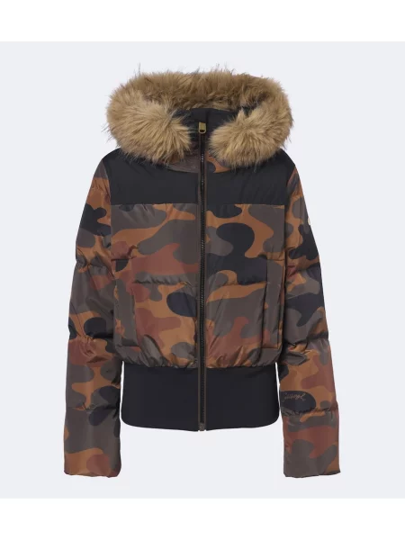Geacă de schi Goldbergh cu model camuflaj maro