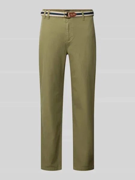 Chinosy z paskiem i wpuszczanymi model WARREN' Scotch & Soda zielone