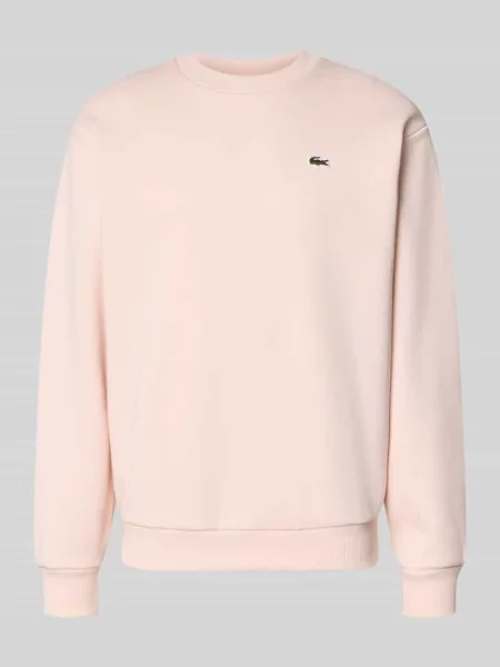 Bluza o kroju regular fit z mieszanki bawełny Lacoste różowa