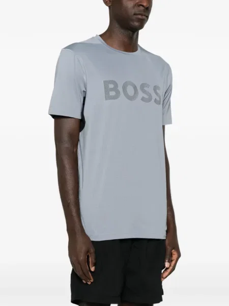 Scurt tricou Boss cu imagine gri