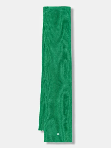 Шерстяной однотонный шарф United Colors Of Benetton зеленый