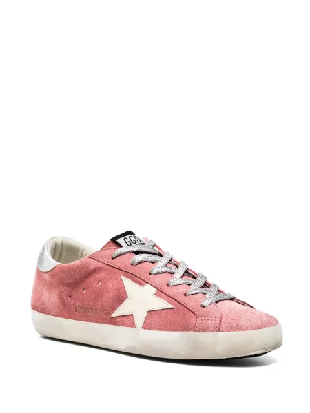 Велурени класически маратонки Golden Goose розово