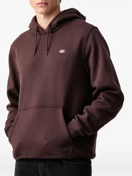 Mikina s kapucí Dickies s autogramem se stahovací šňůrkou hnědá