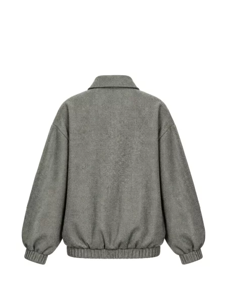 Geacă Isabelle Blanche cu model herringbone gri