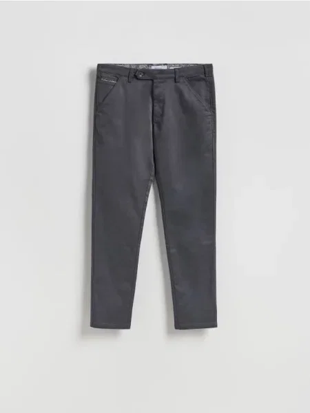 Reserved Pantaloni chino slim gri-închis gri