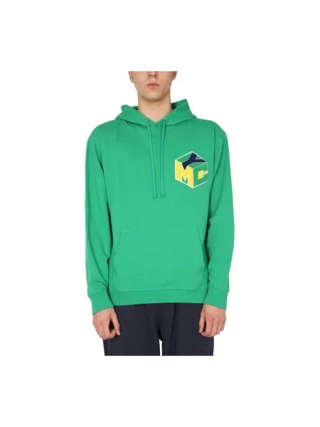 Bluza z kapturem Ymc You Must Create frotte z logo zielona