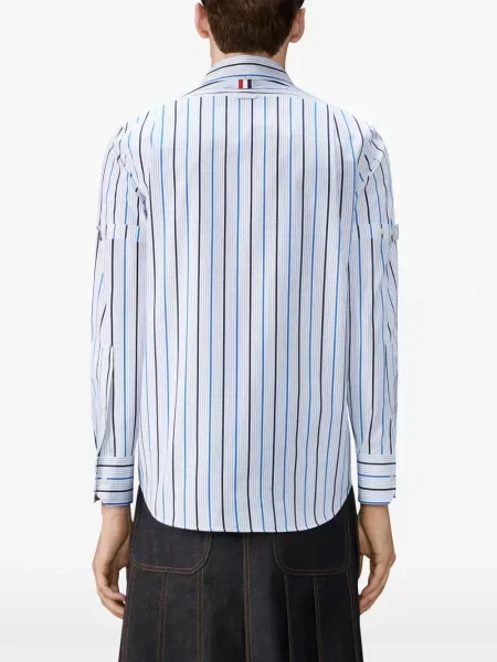 Csíkos puplin ing Thom Browne fehér