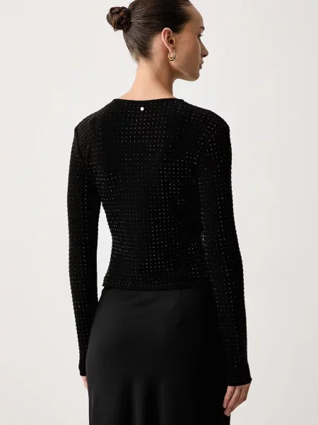 Tricou cu mânecă lungă Armani Exchange negru