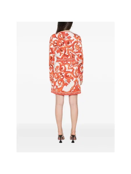 Krótka sukienka Dolce And Gabbana pomarańczowa