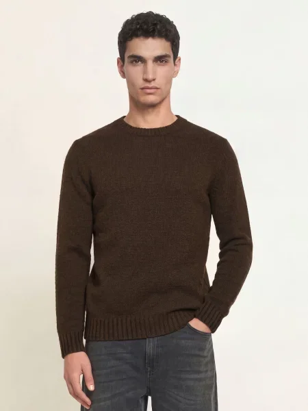 Paul Sweter Z Tkaniny Bouclé braun