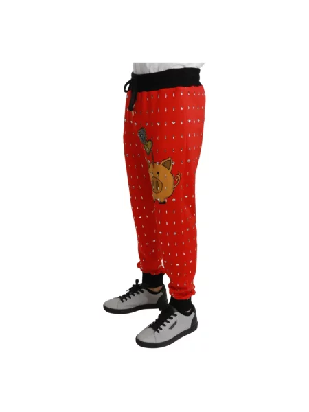Spodnie dresowe Dolce And Gabbana z nadrukiem biznesowe czerwone