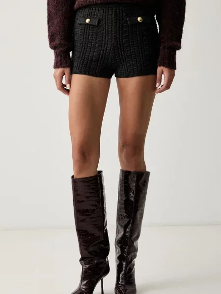 Twinset pantaloni scurți pentru femei cu vâscoză gri