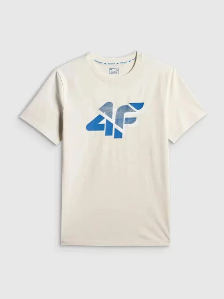 T-SHIRT 4F KOSZULKA Z NADRUKIEM beżowa