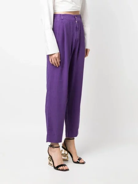 Plisované kalhoty Dolce & Gabbana Pre-owned fialové