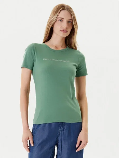 Тениска United Colors of Benetton червено зелено