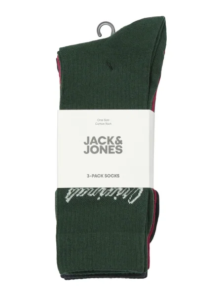 JACK & JONES Nogavice JACNORREBRO marine / jelka / vinsko rdeča bela