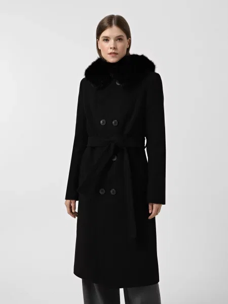 Пальто з утеплювачем Danna вовна/поліестер чорний