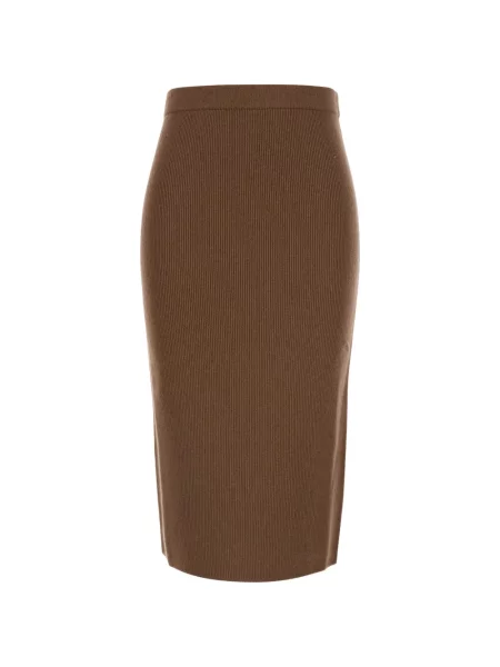 Fustă midi Max Mara tricotate maro