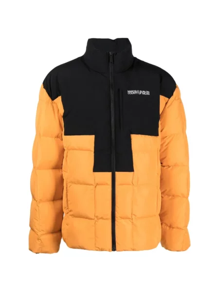 Kurtka puchowa Marcelo Burlon z logo pomarańczowa