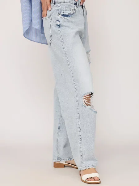 Джинси мом YUKI блакитний