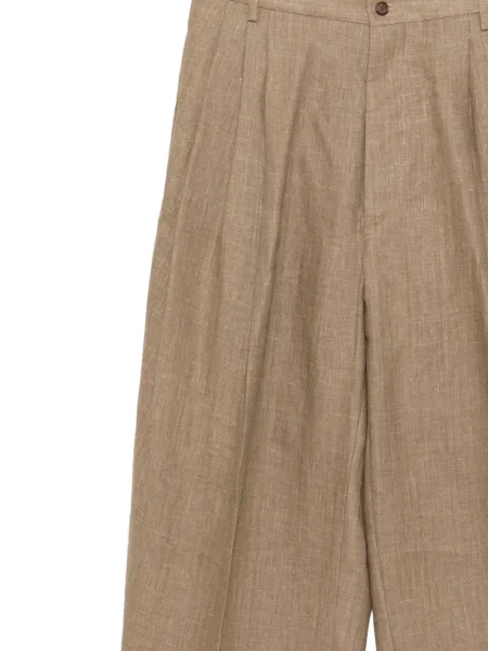 Pantaloni Hed Mayner plisate cu picior lat maro