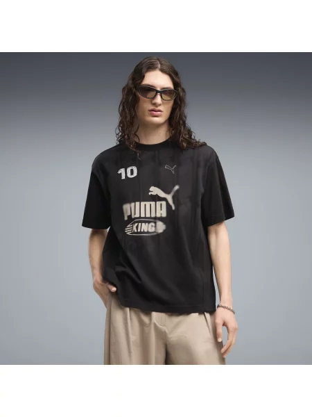 PUMA koszulka o luźnym kroju KING Graphic Odzież S czarny