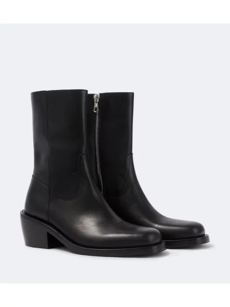 Cizme scurte Dries Van Noten din piele negru