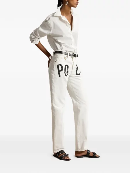 Tricou polo Polo Ralph Lauren cu imagine alb