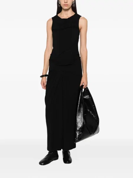 Rochie maxi Entire Studios fără mâneci drapată negru