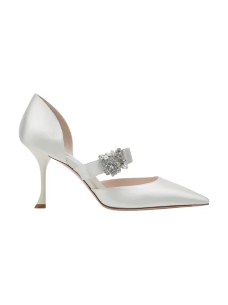 Satynowa czółenka Roger Vivier biała