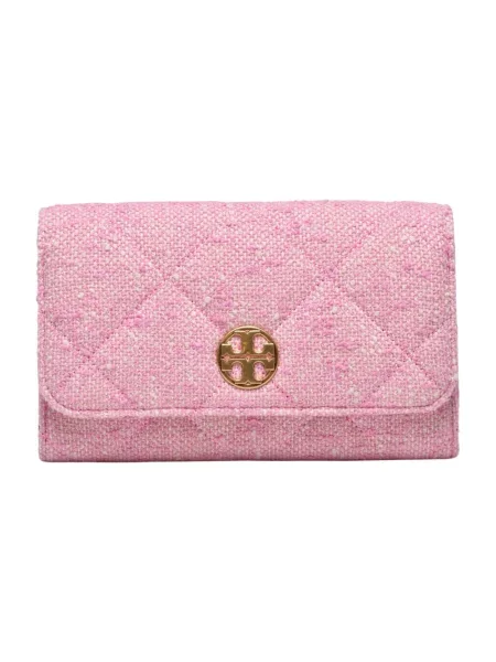 Portfel Tory Burch tweedowy różowy