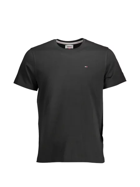 Kerek nyakú póló Tommy Jeans autogrammal fekete
