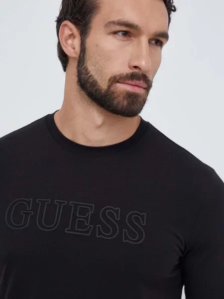 Tričko Guess s aplikací černá