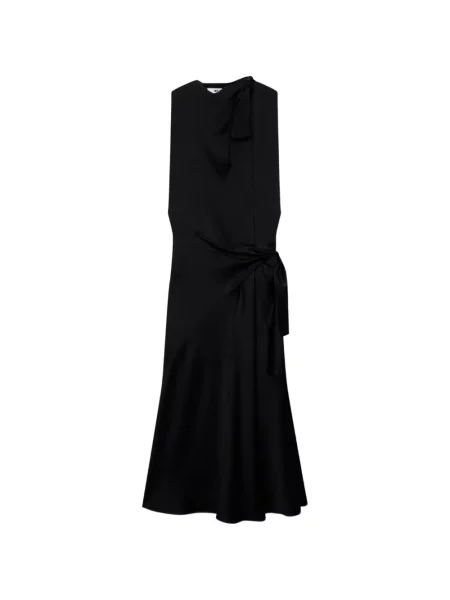 Rochie midi Msgm cu funde până la genunchi de costum negru
