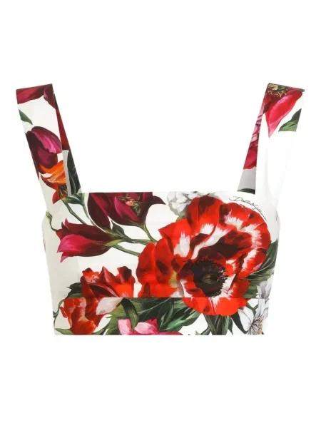 Top Dolce & Gabbana cu model floral cu imagine alb