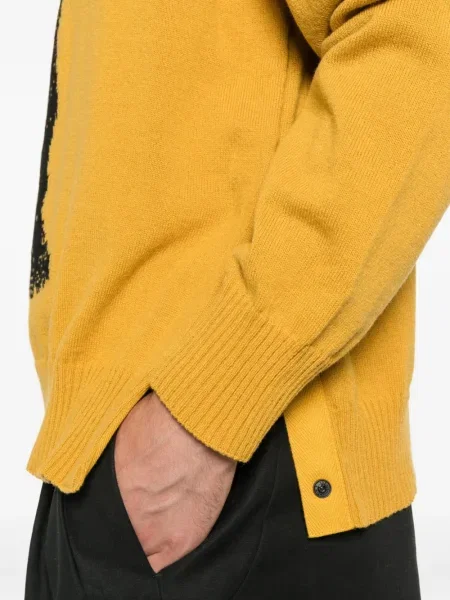 Πουλόβερ Sacai με στρογγυλή λαιμόκοψη κίτρινο