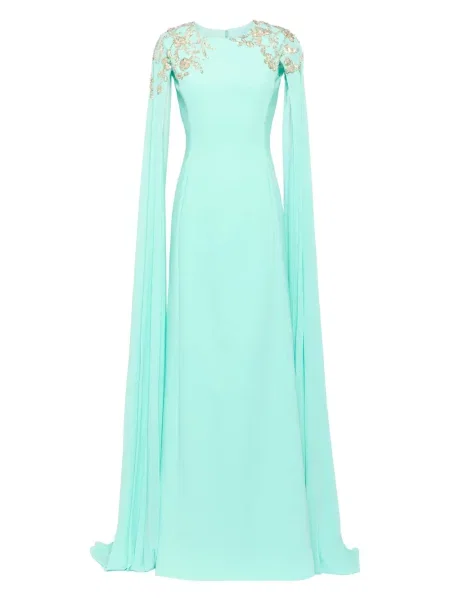 Rochie Saiid Kobeisy din crep de costum verde