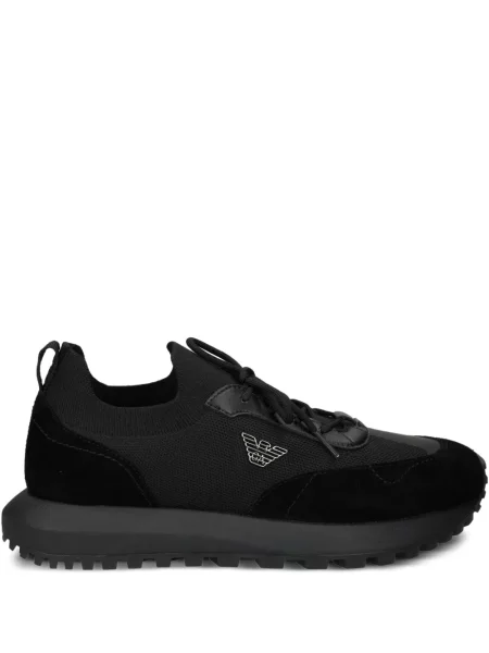 Sneakerși Emporio Armani tricotate negru