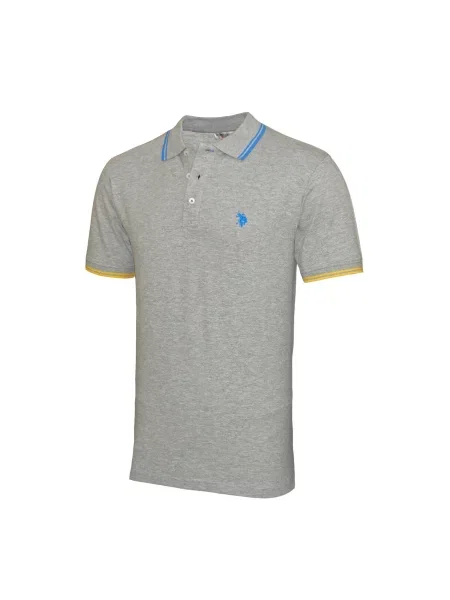 U.S. POLO ASSN. Majica modra / rumena / pegasto siva